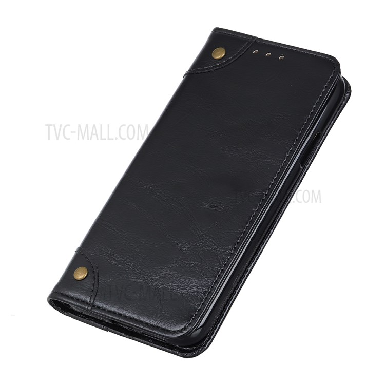 Auto-absorbed Leather Wallet Phone Case with Stand Shell for Samsung Galaxy A70e - Black-5