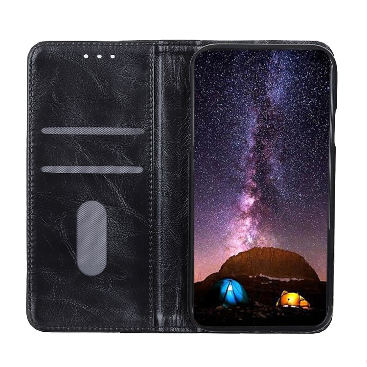 Auto-absorbed Leather Wallet Phone Case with Stand Shell for Samsung Galaxy A70e - Black-6