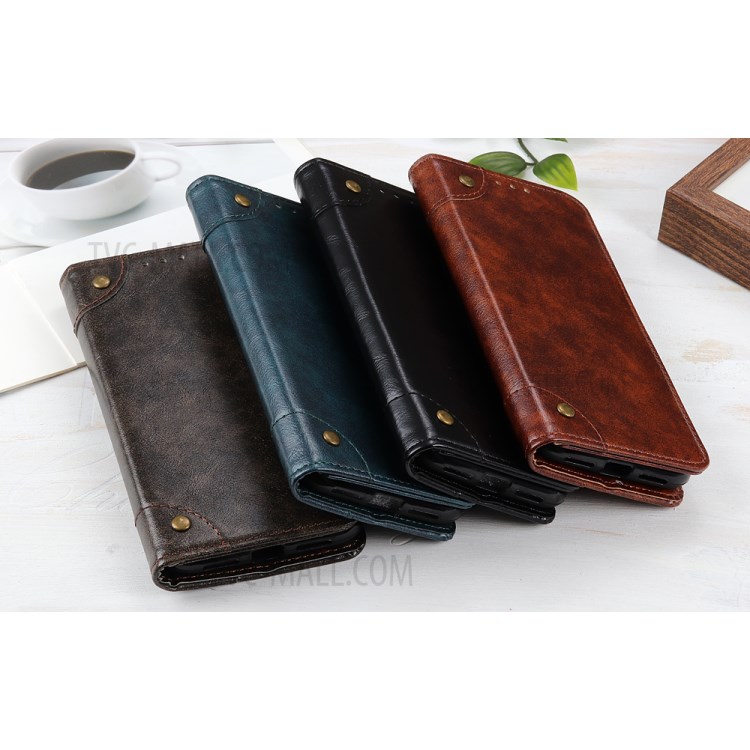 Auto-absorbed Leather Wallet Phone Case with Stand Shell for Samsung Galaxy A70e - Black-9