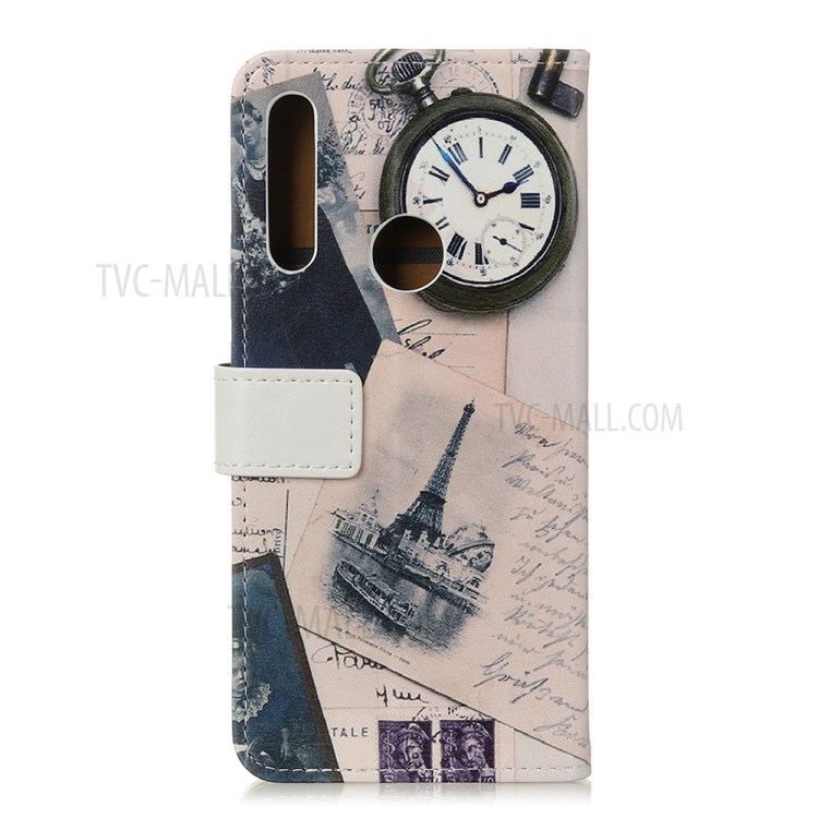 Pattern Printing PU Leather Cover Wallet Stand Phone Case for Samsung Galaxy A70e - Tower and Letters-4