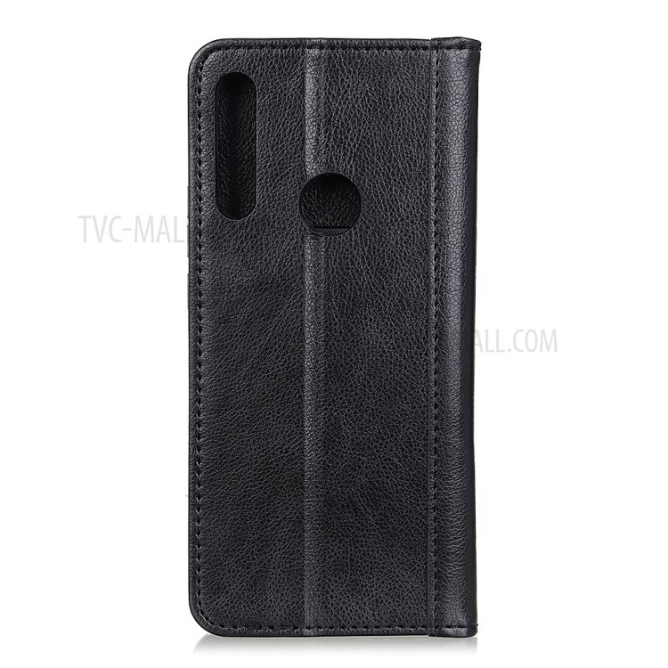 Litchi Grain Split Leather Auto-absorbed Protector Cover for Samsung Galaxy A70e - Black-7