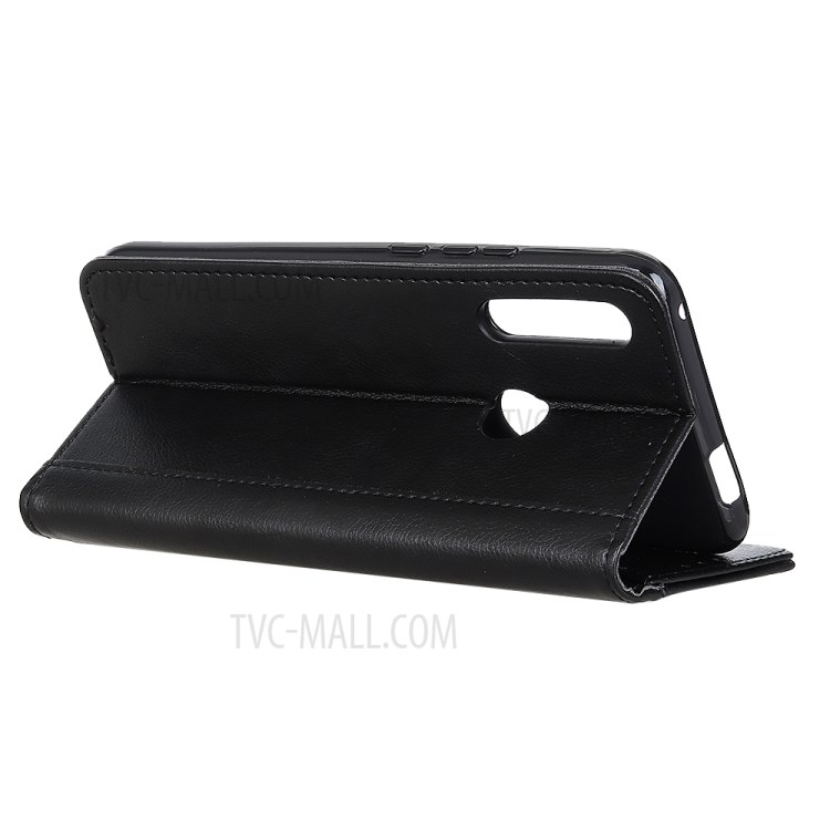 Litchi Grain Split Leather Auto-absorbed Protector Cover for Samsung Galaxy A70e - Black-8