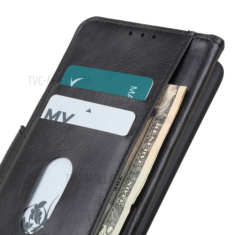 For Samsung Galaxy S20 Crazy Horse Texture Leather Mobile Phone Case with Wallet Stand - Black-2