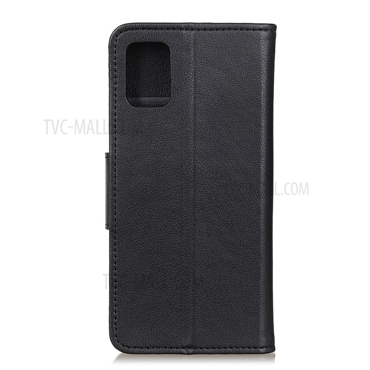 Litchi Skin Leather Wallet Stand Case for Samsung Galaxy A41 - Black-3