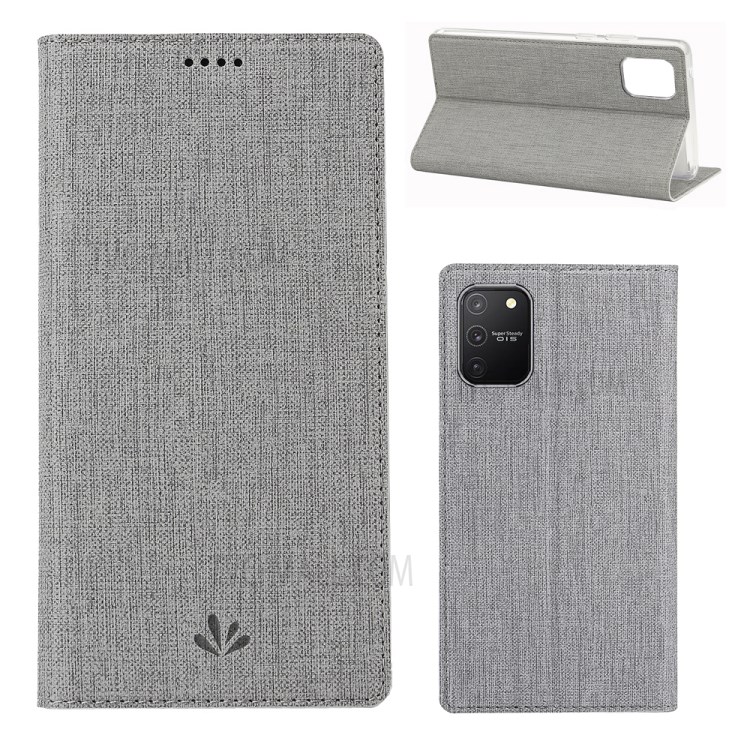 VILI DMX Cross Skin Leather Shell Case for Samsung Galaxy A91/S10 Lite - Grey-1