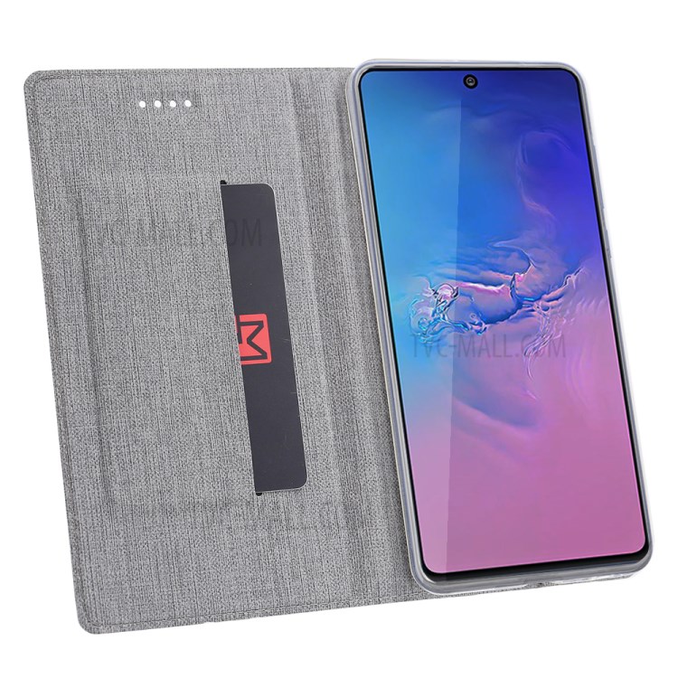 VILI DMX Cross Skin Leather Shell Case for Samsung Galaxy A91/S10 Lite - Grey-11