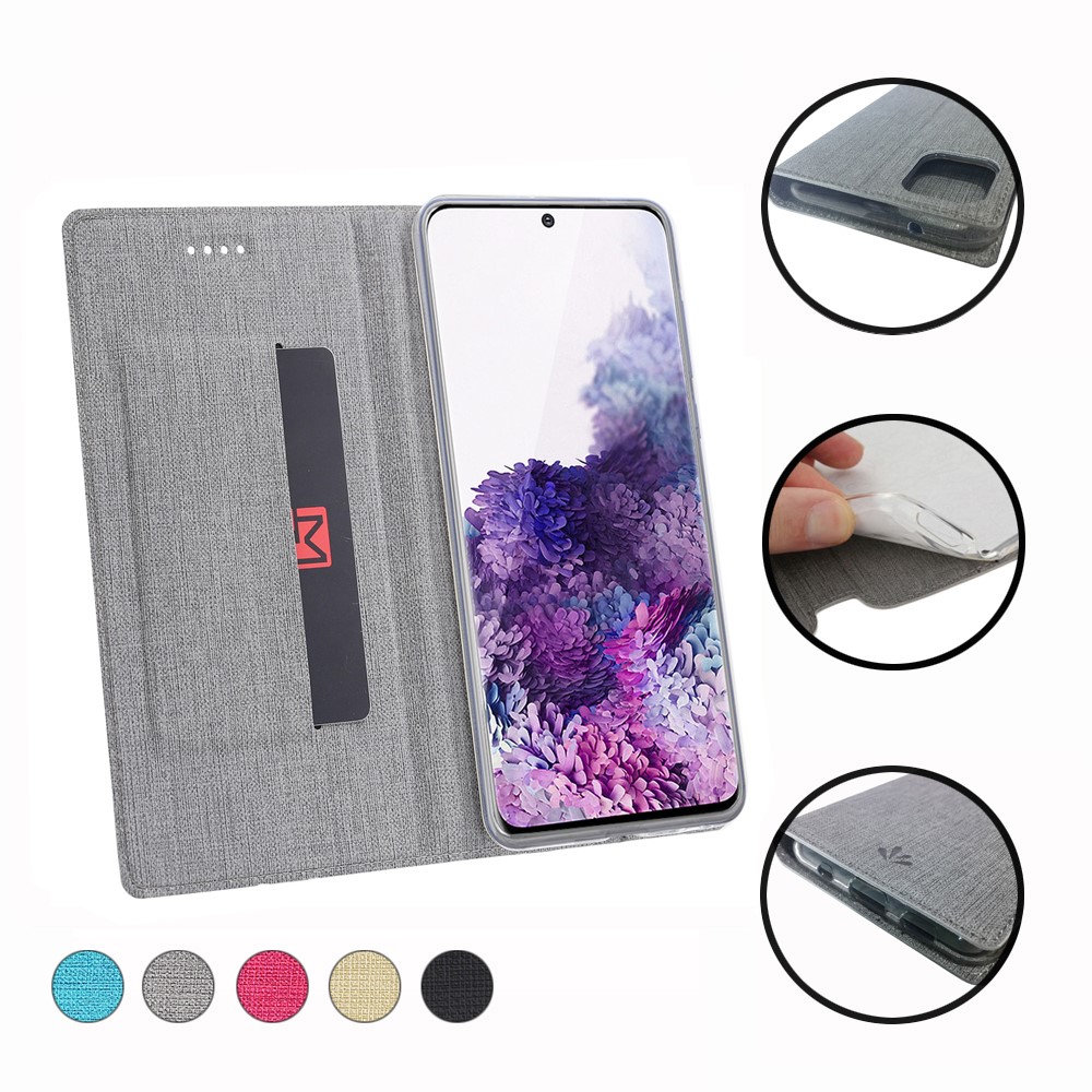 VILI DMX Cross Skin Leather Shell Case for Samsung Galaxy S20 - Grey-3