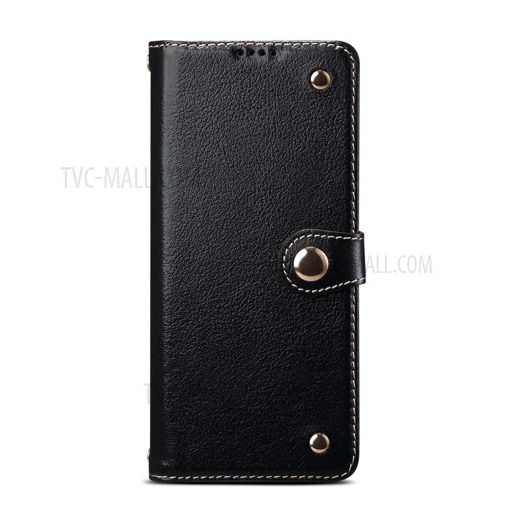 Genuine Leather Wallet Stand Case for Samsung Galaxy S20 Plus - Black-6