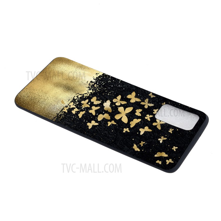 Pattern Printing Matte Soft TPU Protective Case for Samsung Galaxy S20 - Gold Butterflies-4