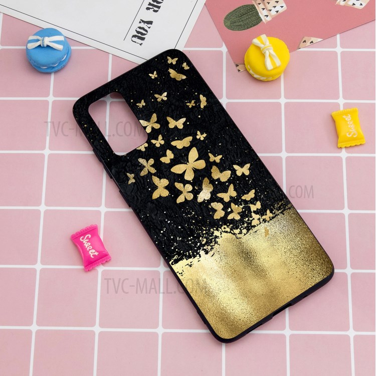 Pattern Printing Matte Soft TPU Protective Case for Samsung Galaxy S20 - Gold Butterflies-5