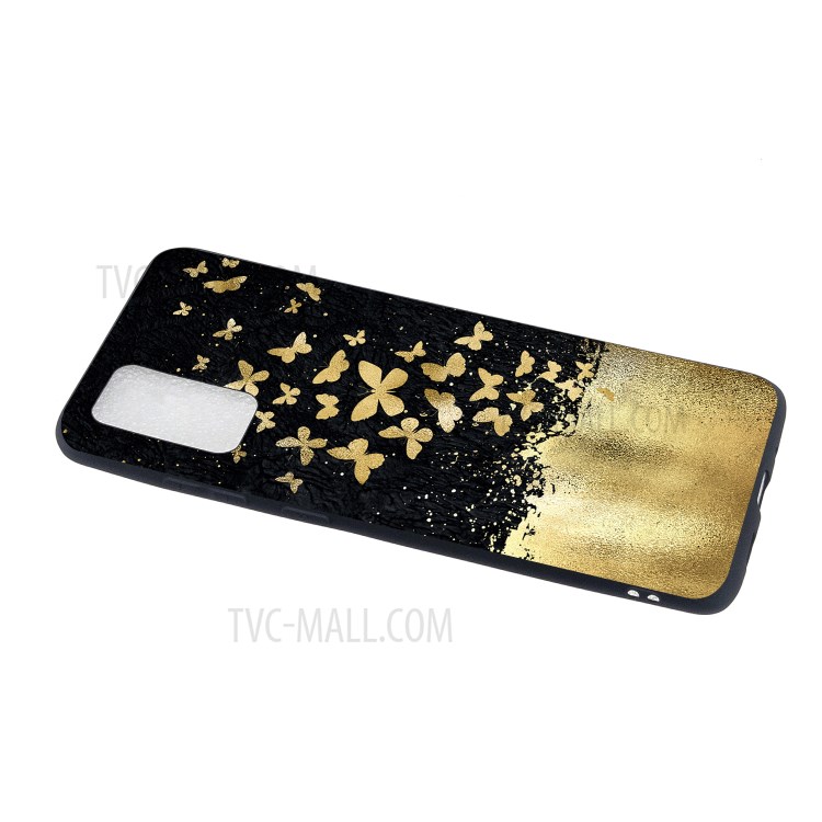 Pattern Printing Matte Soft TPU Protective Phone Cover for Samsung Galaxy S20 Plus - Gold Butterflies-3