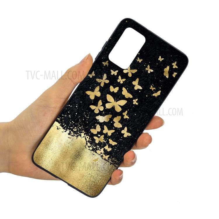 Pattern Printing Matte Soft TPU Protective Case for Samsung Galaxy A71 - Gold Butterflies-3