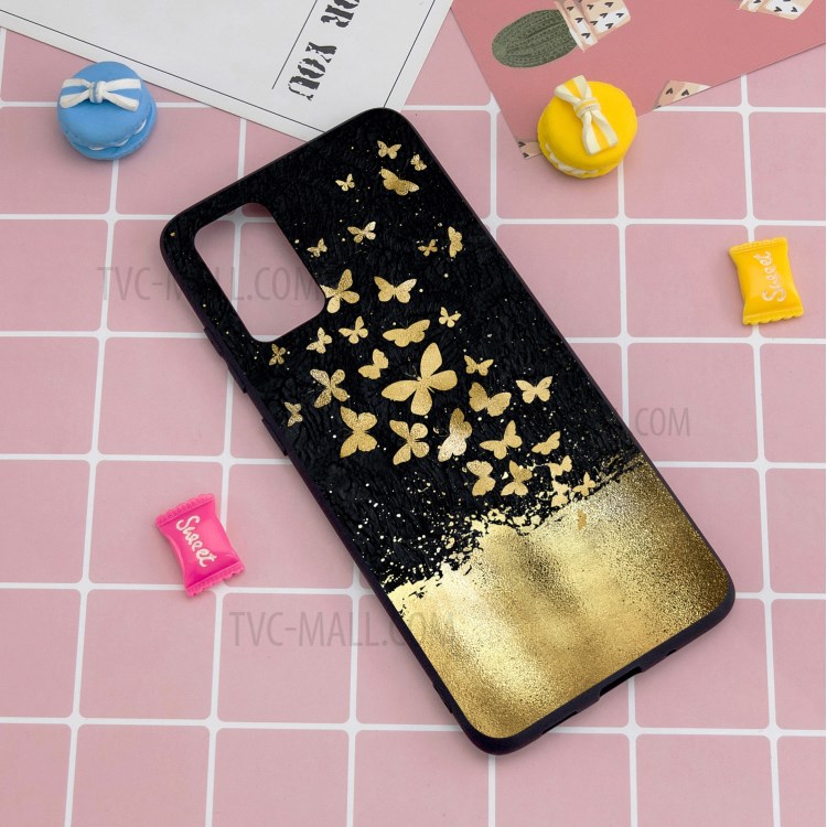 Pattern Printing Matte Soft TPU Protective Case for Samsung Galaxy A71 - Gold Butterflies-6