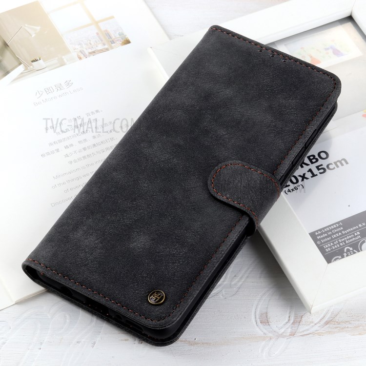 Leather Wallet Stand Protective Phone Case for Samsung Galaxy A51 - Black-10