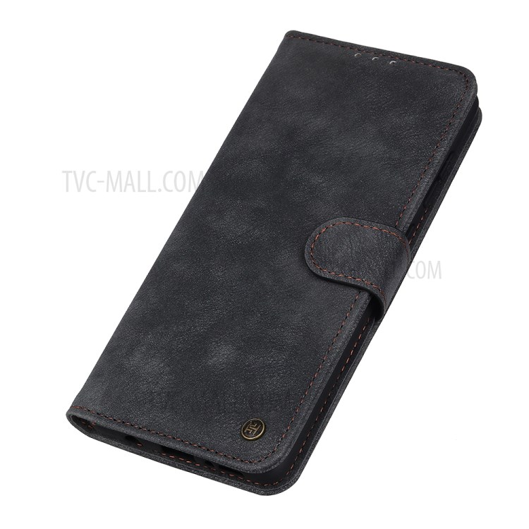 Leather Wallet Stand Protective Phone Case for Samsung Galaxy A51 - Black-5