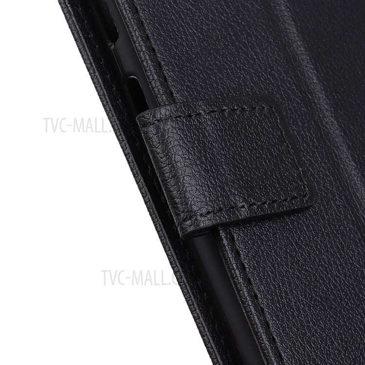 Litchi Skin Texture Wallet Leather Stand Phone Shell for Samsung Galaxy A41 - Black-8