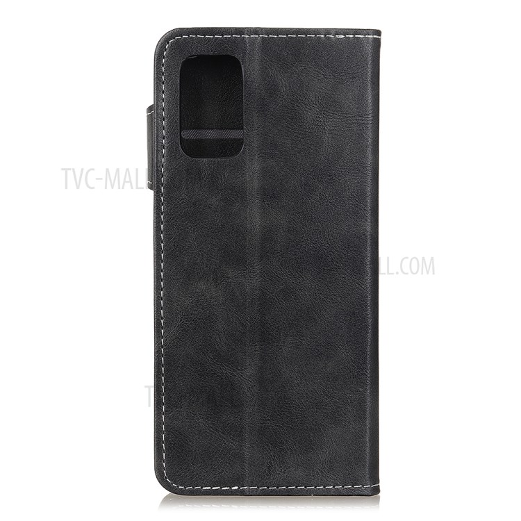 S Shape Textured PU Leather Wallet Mobile Phone Case for Samsung Galaxy A41 - Black-3