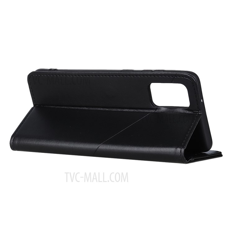 PU Leather Flip Cover Wallet Stand Phone Shell for Samsung Galaxy A41 - Black-4