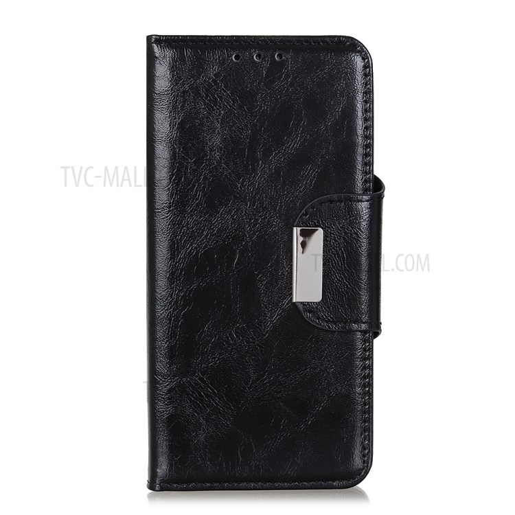 Crazy Horse Texture 6 Card Slots Wallet Stand Leather Shell for Samsung Galaxy A70e - Black-2