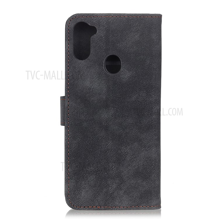 PU Leather Stand Wallet Mobile Phone Cover for Samsung Galaxy A11 - Black-8