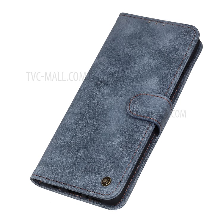 PU Leather Flip Phone Case Wallet Cell Phone Cover for Samsung Galaxy S20 - Blue-3