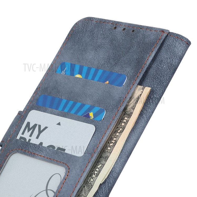 PU Leather Flip Phone Case Wallet Cell Phone Cover for Samsung Galaxy S20 - Blue-5