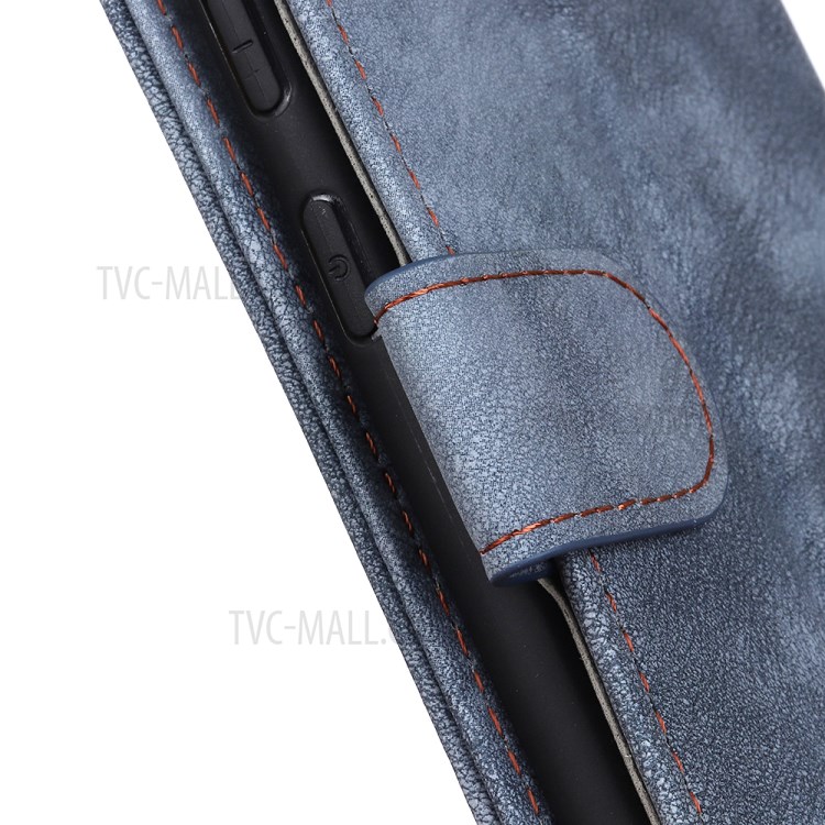 PU Leather Flip Phone Case Wallet Cell Phone Cover for Samsung Galaxy S20 - Blue-7