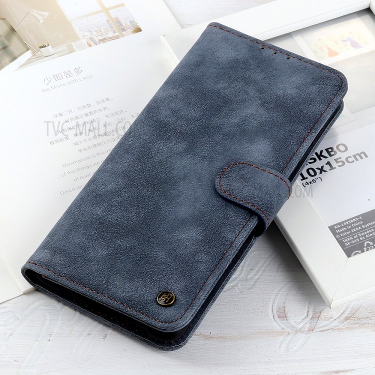 PU Leather Flip Phone Case Wallet Cell Phone Cover for Samsung Galaxy S20 - Blue-8