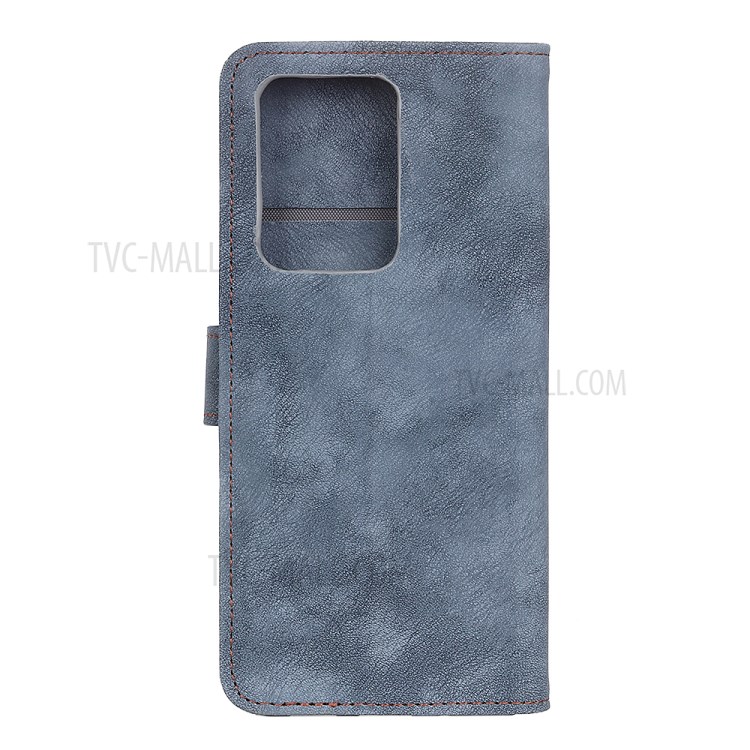 PU Leather Flip Phone Case Wallet Cell Phone Cover for Samsung Galaxy S20 - Blue-9