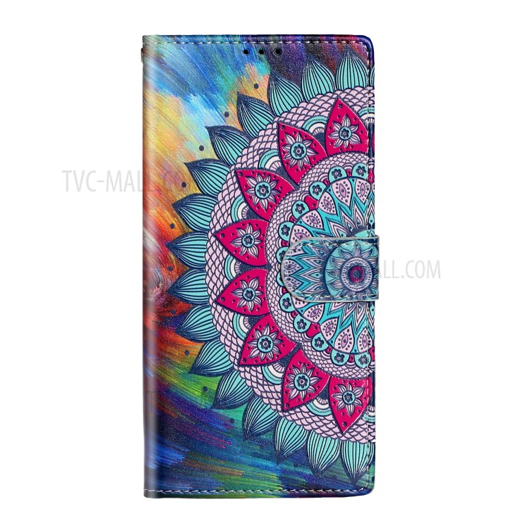 Embossed Pattern Printing Wallet Leather Stand Case for Samsung Galaxy S20 Ultra - Flower-3