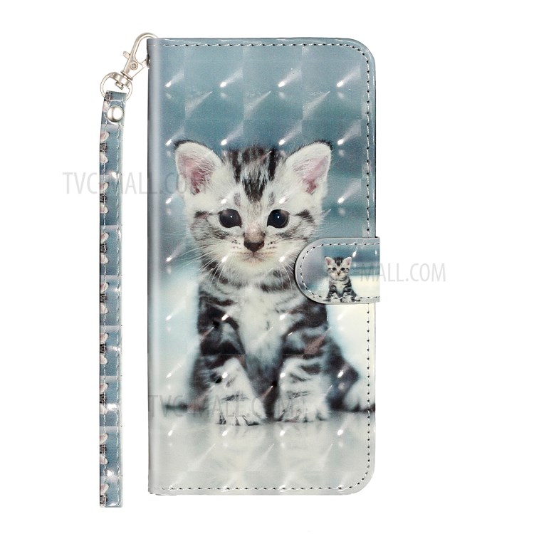 Cassa Del Telefono Raccoglitore Della Copertura Del Cuoio Modellato Decorazione Punto Luminoso Per La Galassia S20 Ultra - Gatto-3