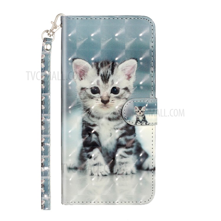 Light Spot Decor Patterned Leather Cover Wallet Phone Case for Samsung Galaxy S20 Ultra - Cat-3