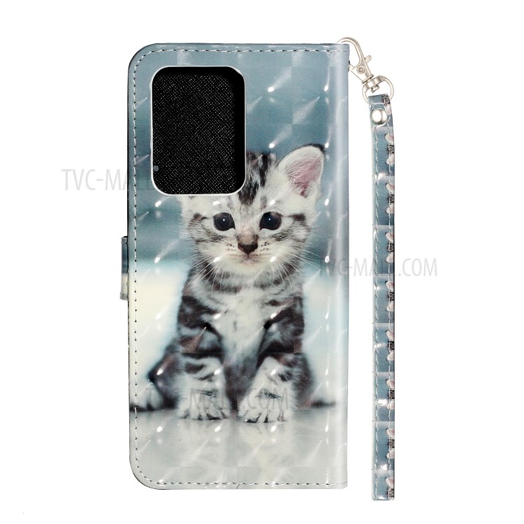 Light Spot Decor Patterned Leather Cover Wallet Phone Case for Samsung Galaxy S20 Ultra - Cat-4