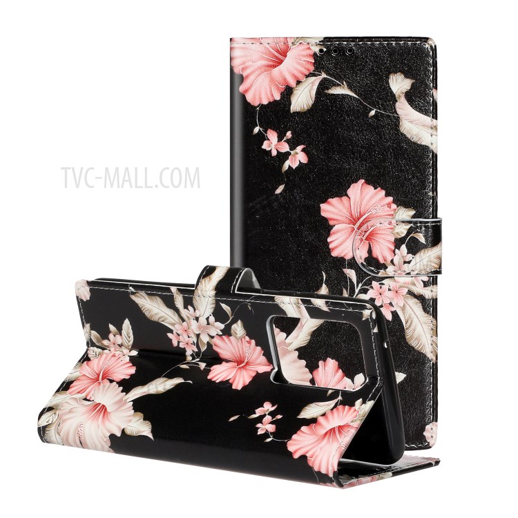 Pattern Printing Leather Cover Wallet Stand Phone Case for Samsung Galaxy S20 Ultra - Vivid Flowers-1