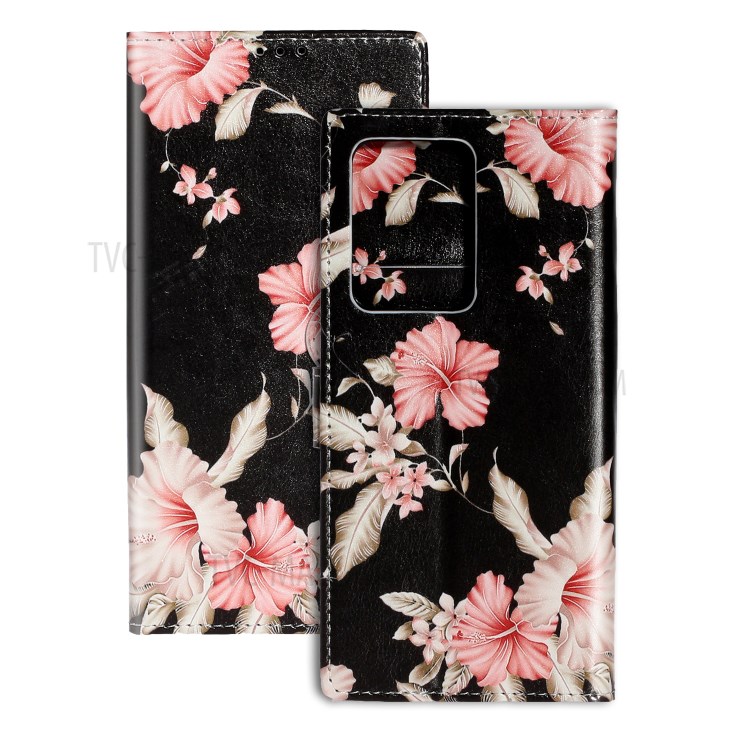 Pattern Printing Leather Cover Wallet Stand Phone Case for Samsung Galaxy S20 Ultra - Vivid Flowers-2