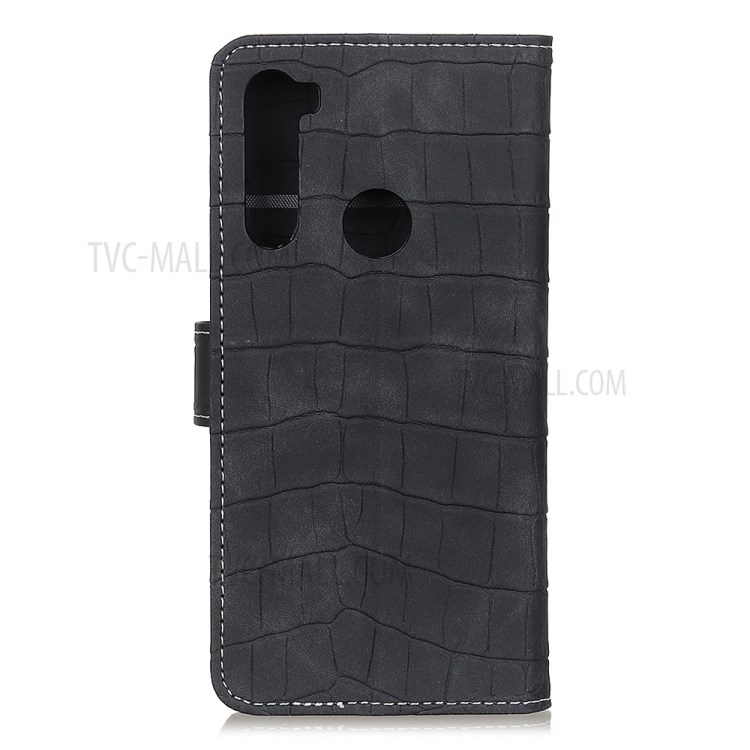 Crocodile Texture Leather Stand Wallet Phone Case for Samsung Galaxy A21 - Black-2