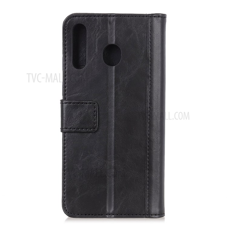 Rivet Decorated Cowide Texture PU Leather Stand Wallet Case for Samsung Galaxy A70e - Black-8