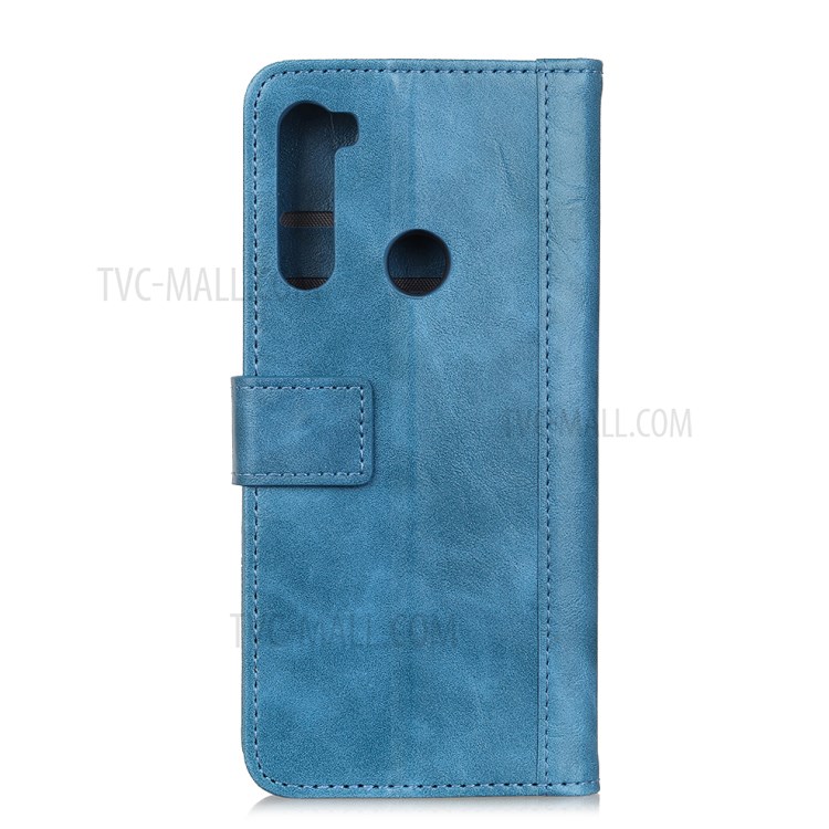 Decoração Rebite Carteira De Couro Caso, A Proteção Magnética Para Samsung Galaxy A11 - Azul-5