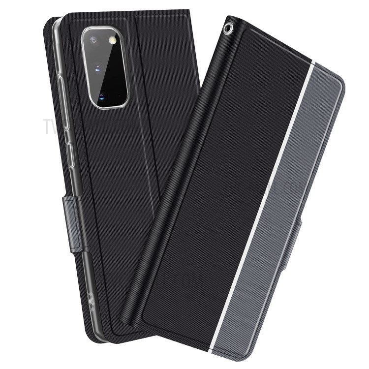 Baiyu Série Elegantes Shell De Couro Com Shell Estande Cordão Para Samsung Galaxy S20 - Preto-1