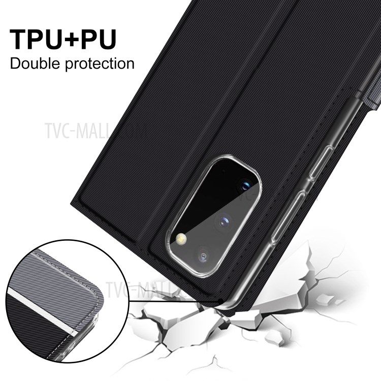 Baiyu Série Elegantes Shell De Couro Com Shell Estande Cordão Para Samsung Galaxy S20 - Preto-8