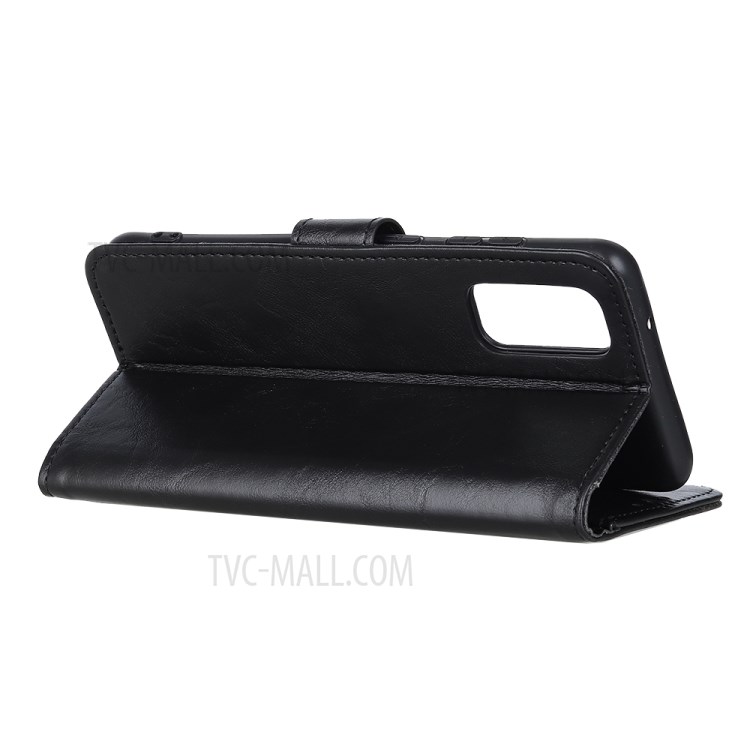 Simple Design With Wallet Stand Leather Casing for Samsung Galaxy S20 Ultra - Black-8