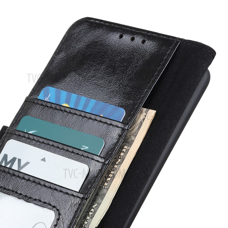 Crazy Horse Texture Wallet Leather Cell Phone Shell for Samsung Galaxy S20 Ultra - Black-5