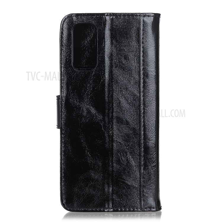 Crazy Horse Texture Wallet Leather Cell Phone Shell for Samsung Galaxy S20 Ultra - Black-7