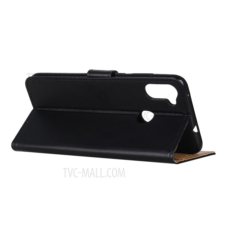 Carteira Estande Aleta Tampa Do Telefone De Couro Para Samsung Galaxy A11 - Preto-9