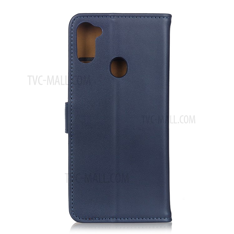 Carteira Estande Aleta Tampa Do Telefone De Couro Para Samsung Galaxy A11 - Azul Escuro-8