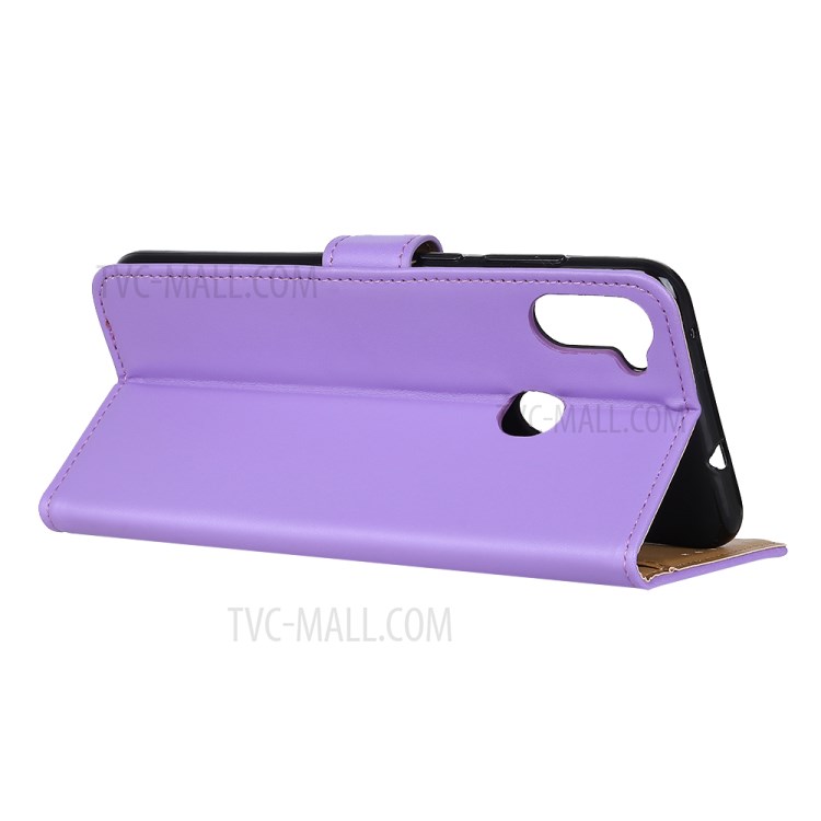Carteira Estande Aleta Tampa Do Telefone De Couro Para Samsung Galaxy A11 - Roxa-9