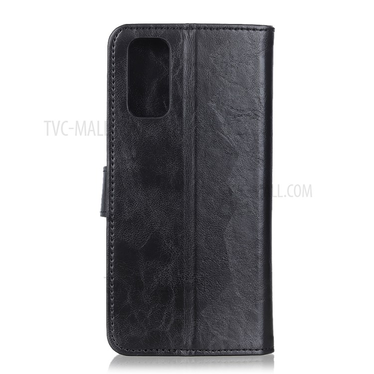 Bison Grain Wallet Stand Leather Phone Shell for Samsung Galaxy A41 - Black-7