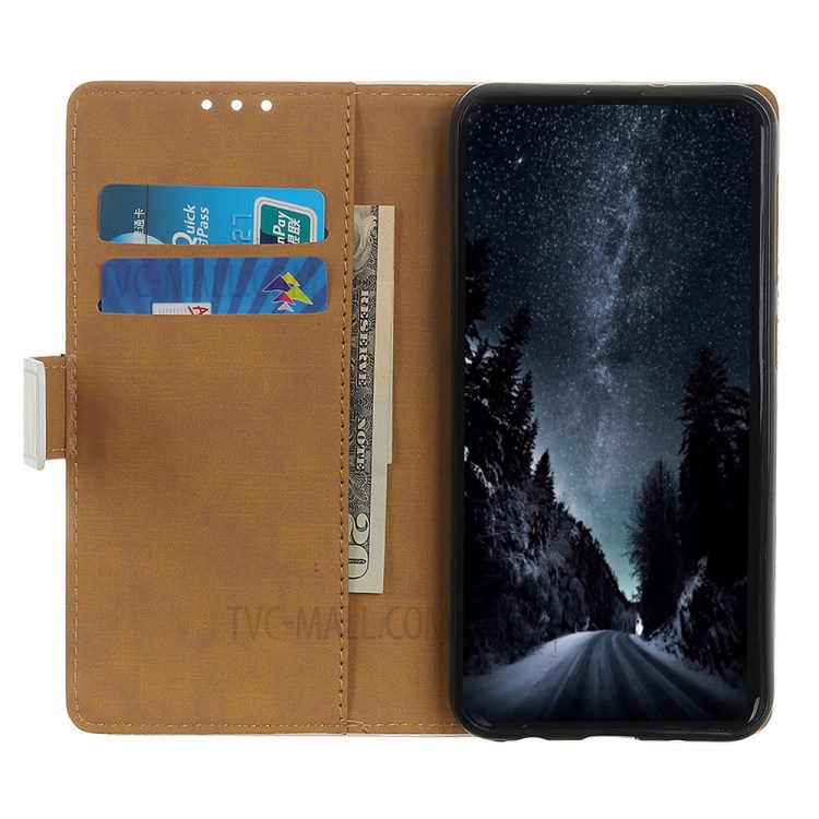 Pattern Printing Wallet Leather Stand Cover for Samsung Galaxy A11 - Eiffel Tower and Quill-pen-5