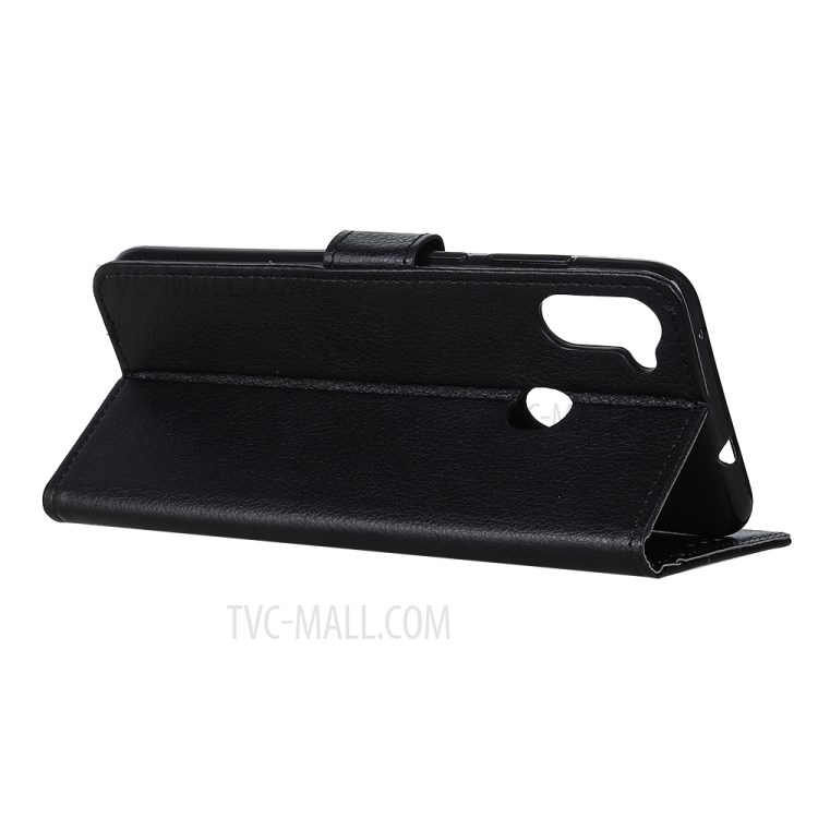 Carteira Superfície Caso De Telefone Estande De Couro Lichia Para Samsung Galaxy A11 - Preto-11