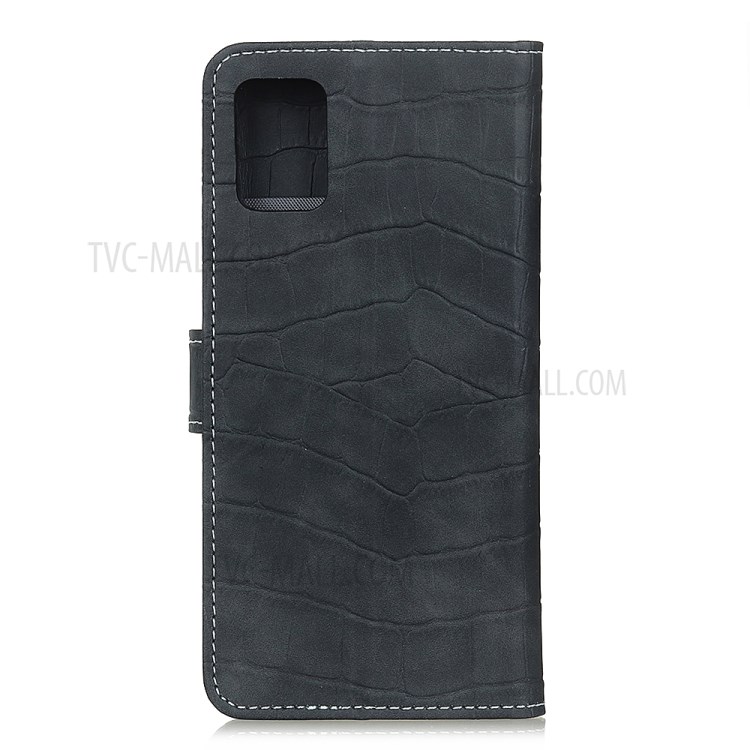 Crocodile Texture Leather Wallet Case for Samsung Galaxy A41 - Black-2